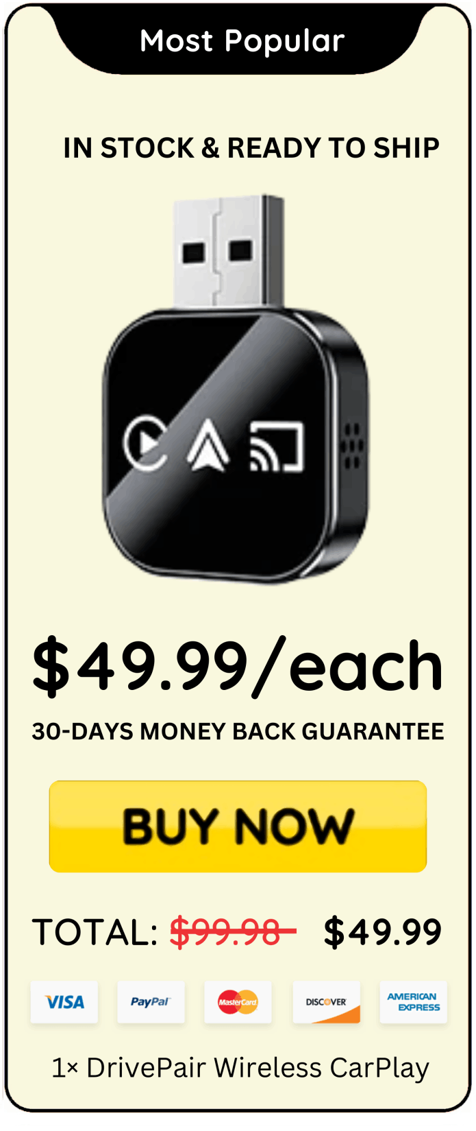DrivePair Wireless CarPlay offer price 