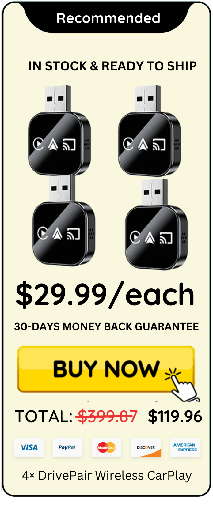 DrivePair Wireless CarPlay package price 